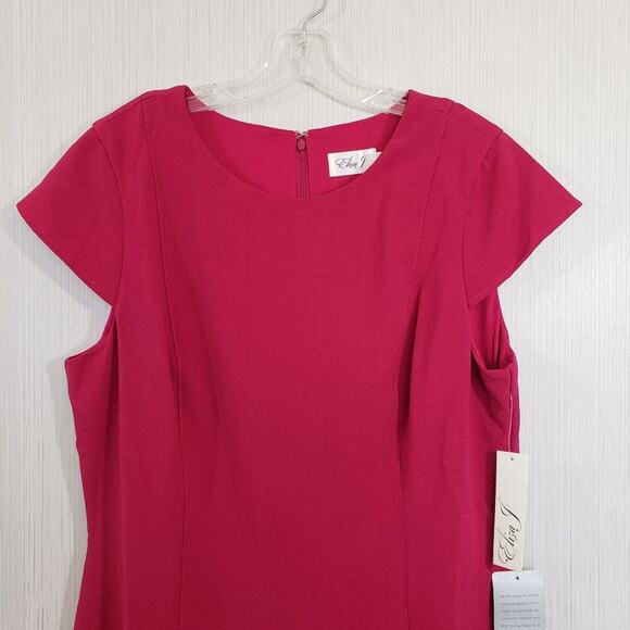 NWT Eliza J stretch ruffle crepe berry short sleeve mini dress woman's size 16 - Picture 8 of 11